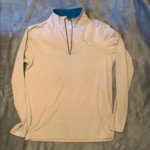Grey and Blue Under Armour Quarter Zip
